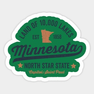 Minnesota Land of 10,000 Lakes Sticker